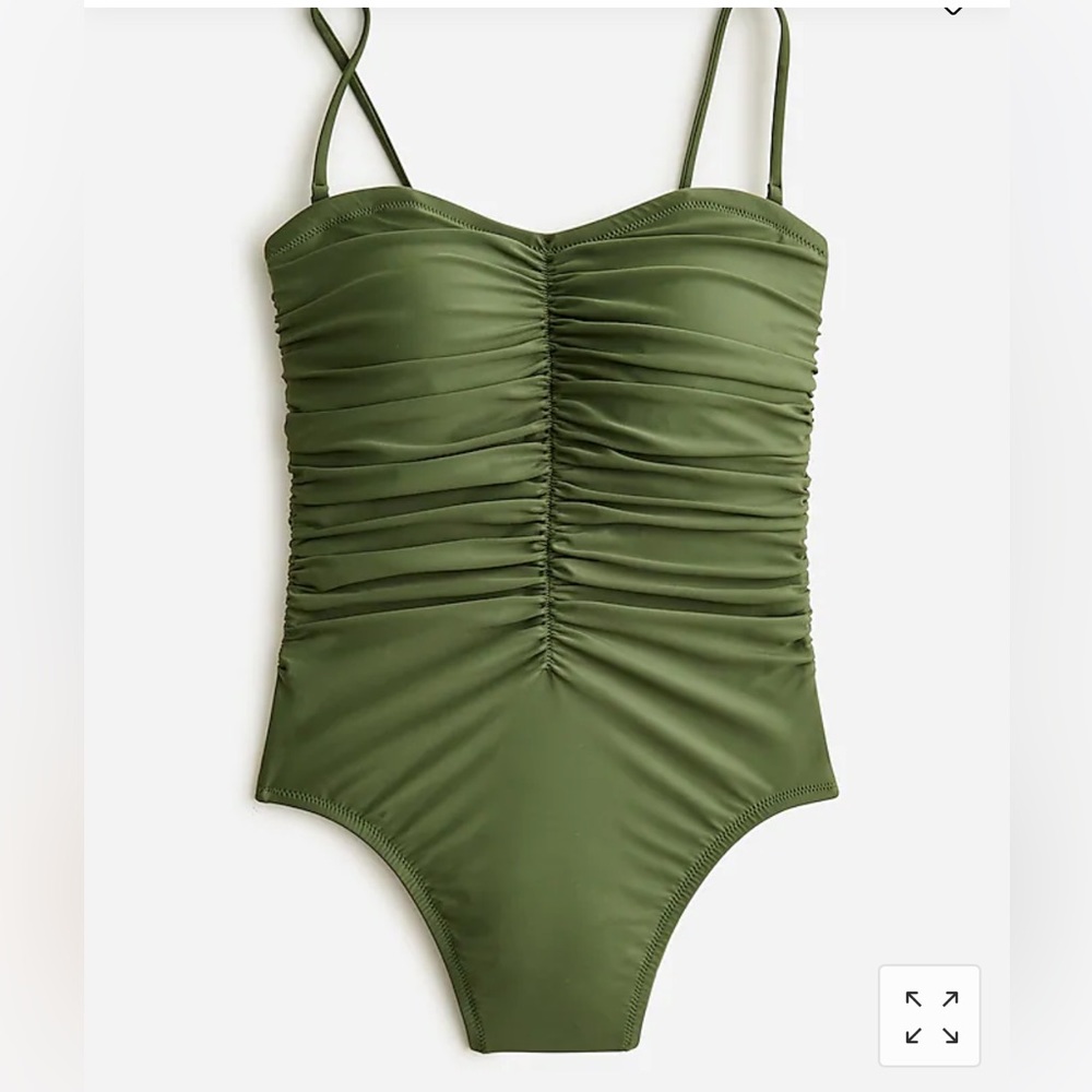 NWT J. Crew ruched sweetheart one piece bathing suit